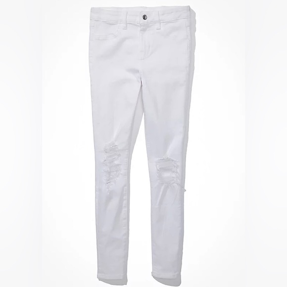 WHITE AMERICAN EAGLE JEANS SIZE 0 - Picture 3 of 6
